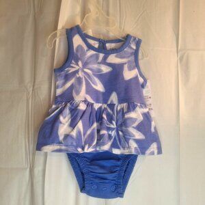 Carter's Blue and White Baby Girl Romper  Sz.3M